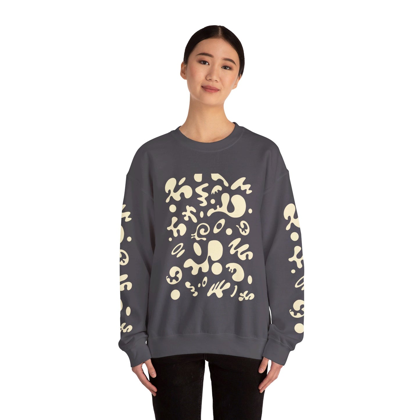 PURE IMAGINATION UNISEX HEAVY BLEND™ CREWNECK SWEATSHIRT - Warm White Print