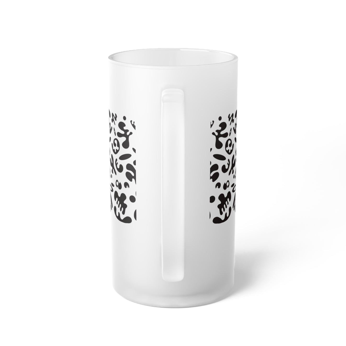 Mirror Work Frosted Glass Beer Mug