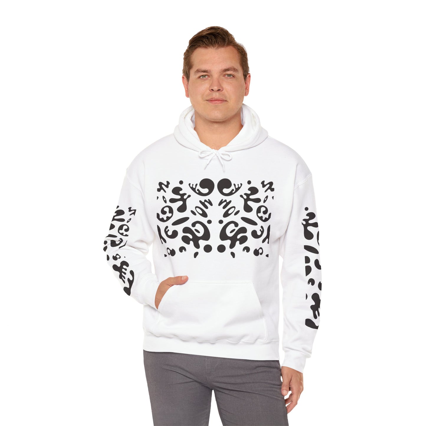 Mirror Work Unisex Heavy Blend™ Hooded Sweatshirt - Smoke Signal Black Print