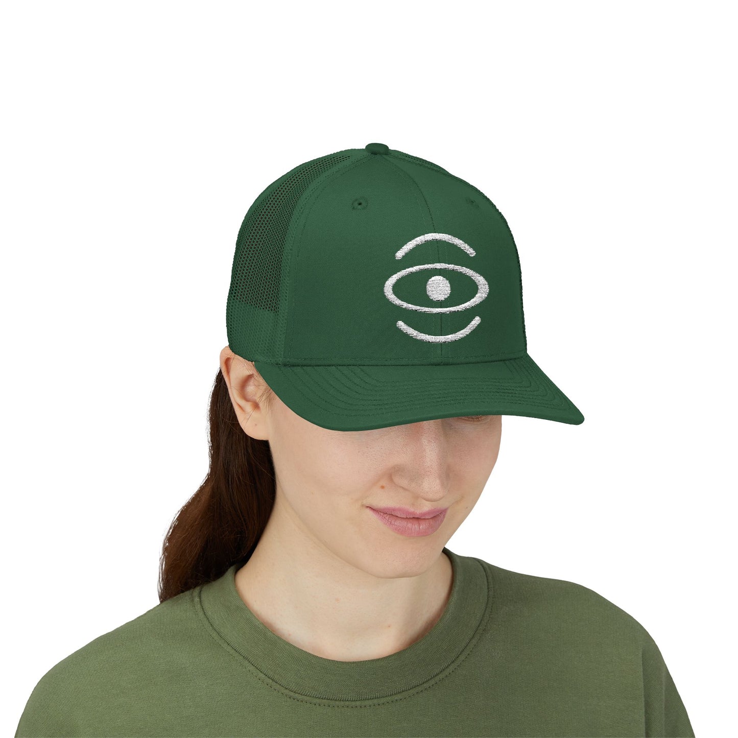 Jaha Logo Embroidered Retro Trucker Hat - Starlight White