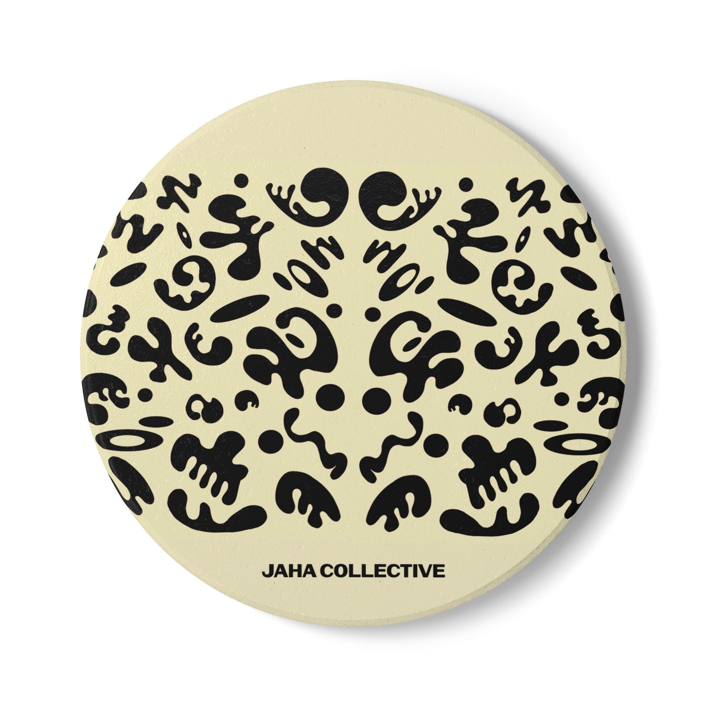 Mirror Work Ceramic Coaster (Square or Circle) - Blank Page White