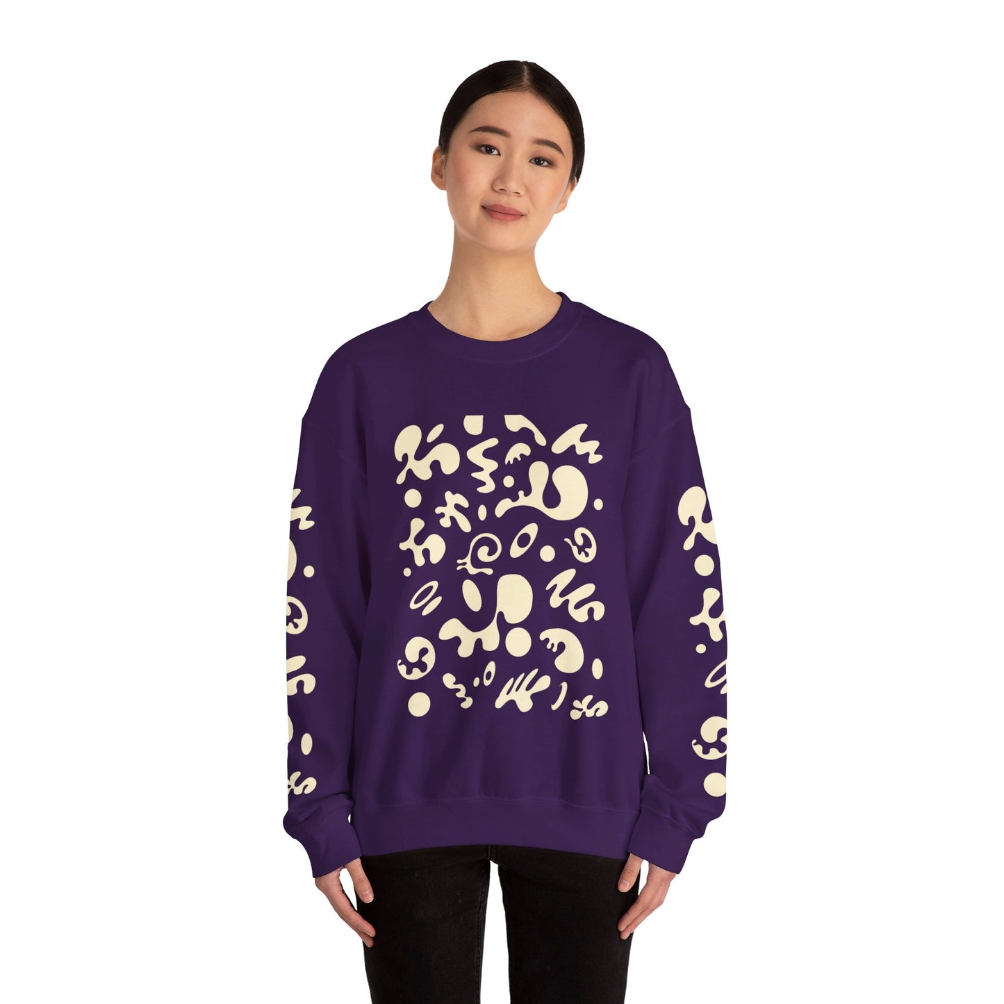 PURE IMAGINATION UNISEX HEAVY BLEND™ CREWNECK SWEATSHIRT - Warm White Print