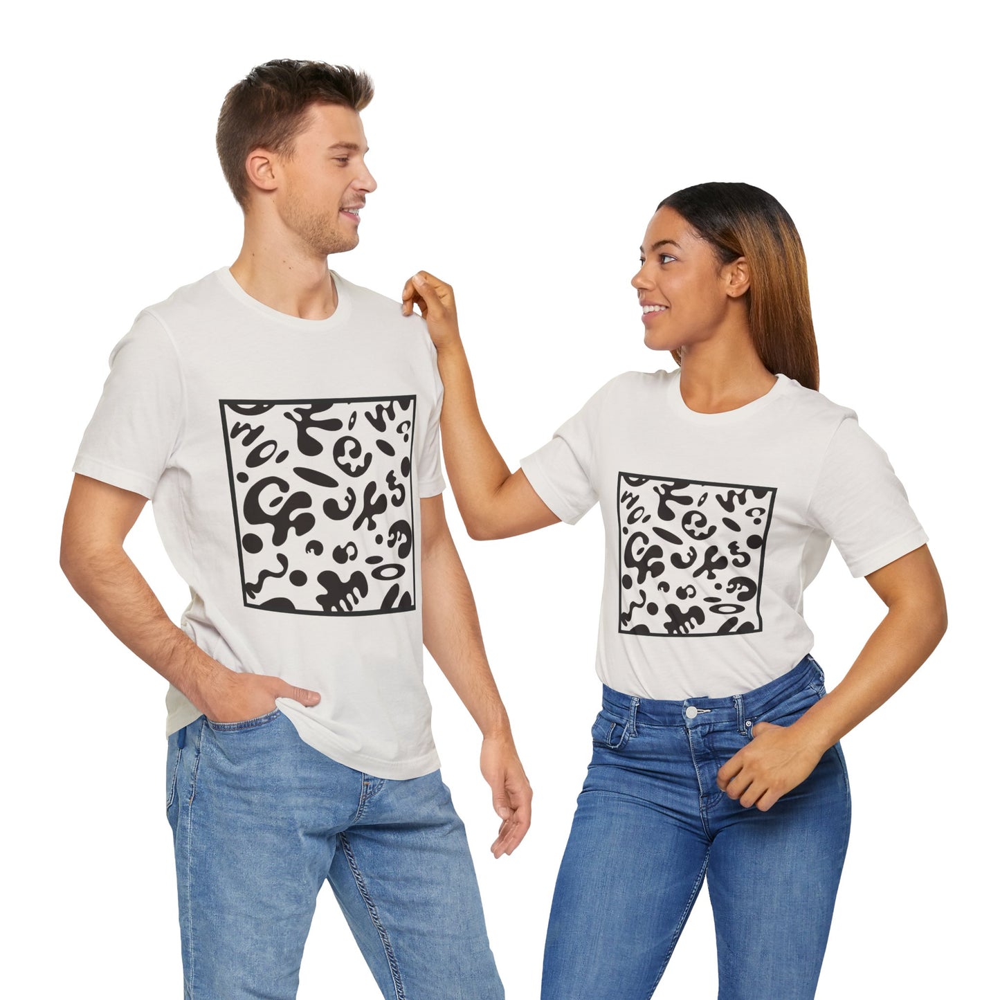 Adorn'd Unisex Jersey Short Sleeve Tee - Smoke Signal Black Print