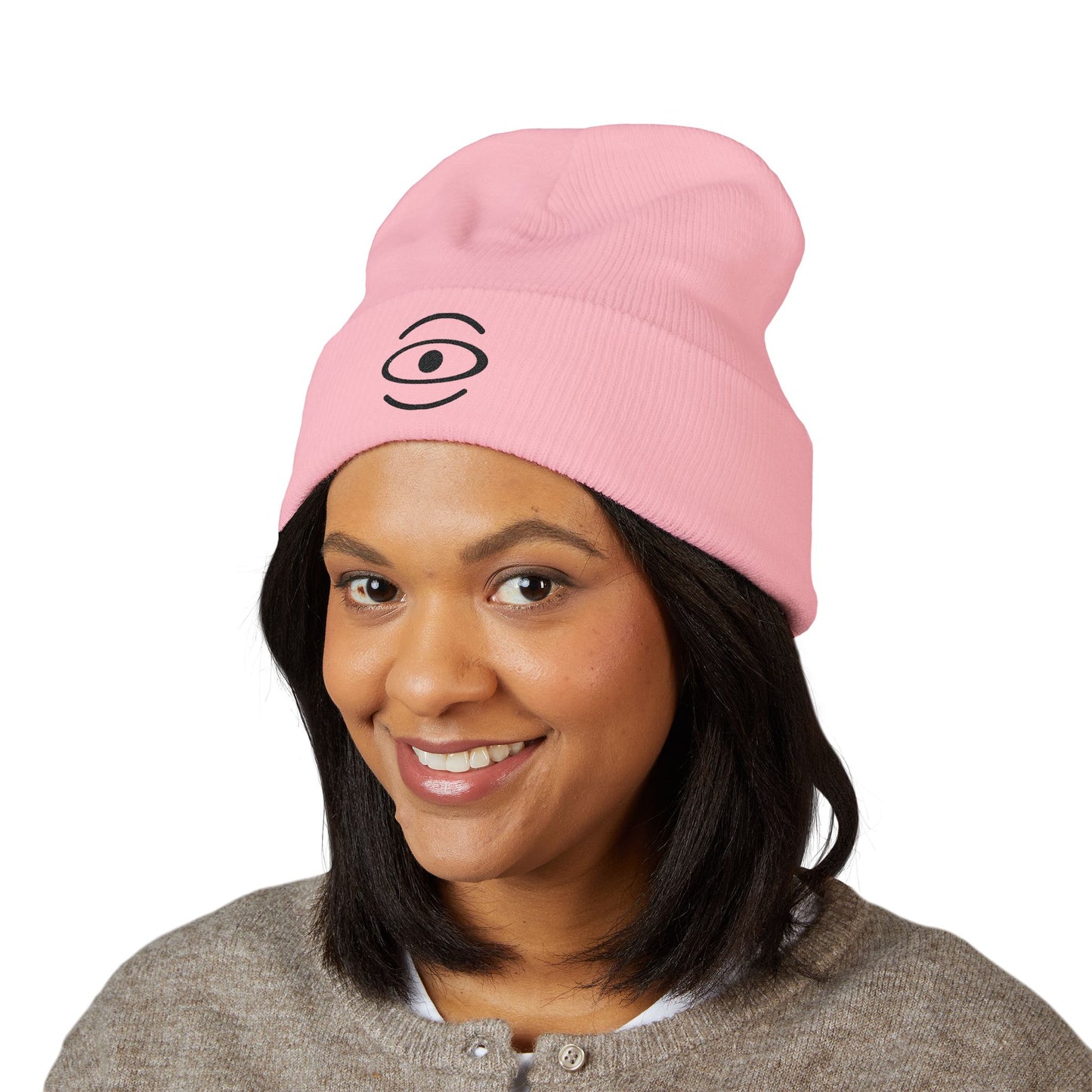 Jaha Logo Embroidered Classic Cuffed Beanie - Smoke Signal Black