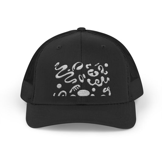 Pure Imagination Embroidered Retro Trucker Hat - Blank Page White