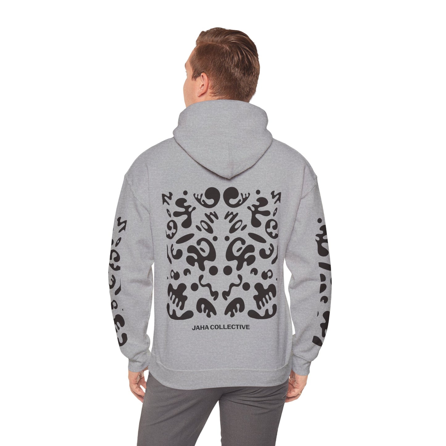 Mirror Work Unisex Heavy Blend™ Hooded Sweatshirt - Smoke Signal Black Print