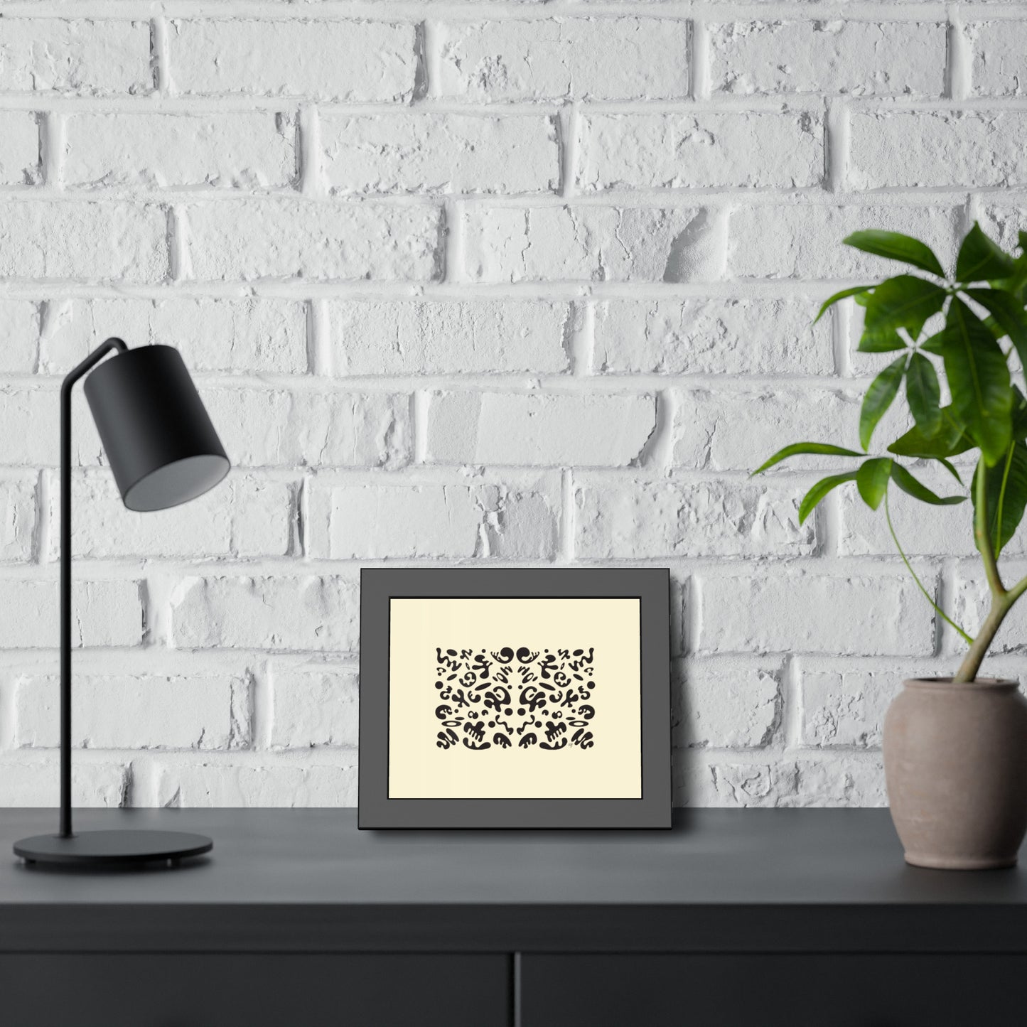 Mirror Work Framed Rolled Poster - Blank Page