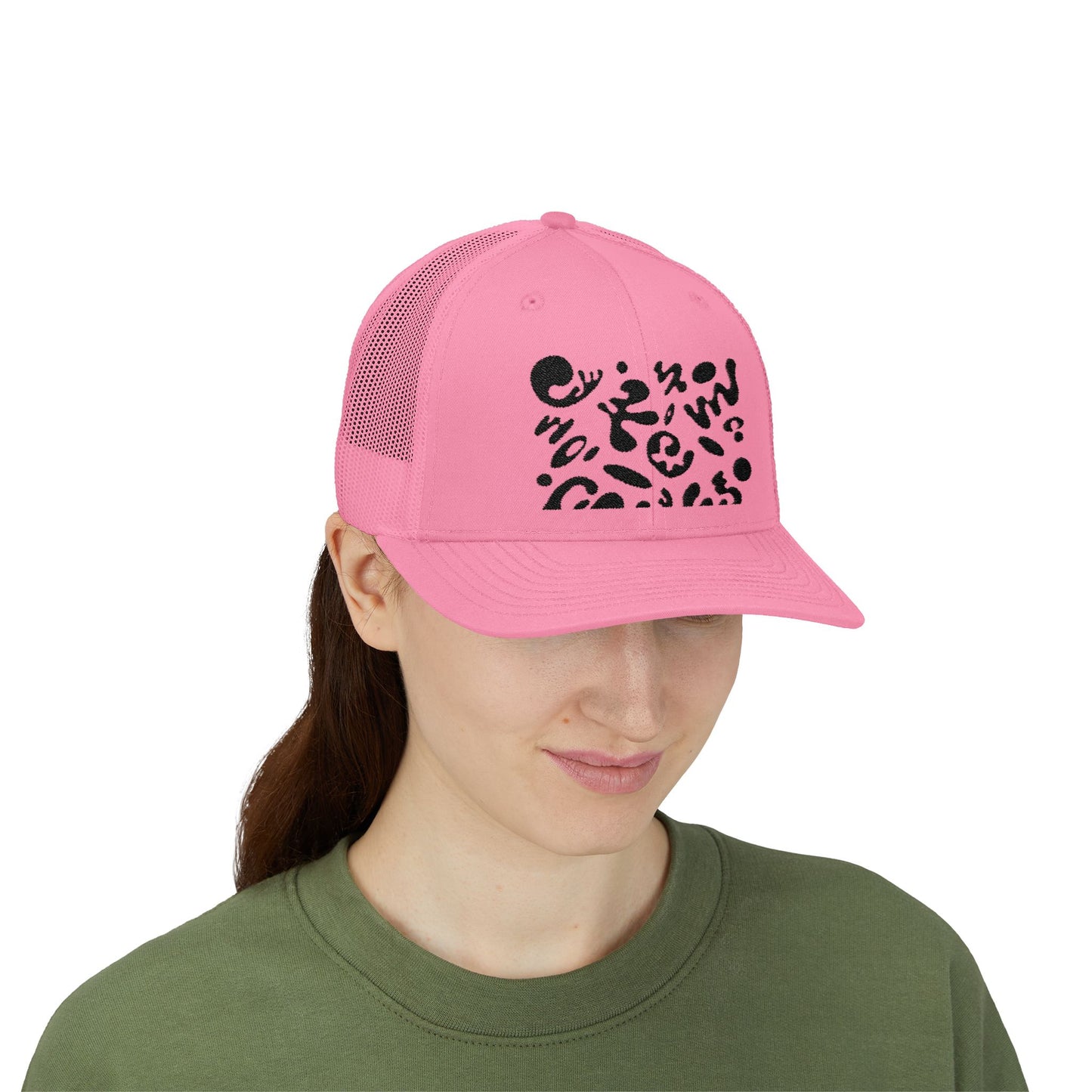 Pure Imagination Embroidered Retro Trucker Hat - Smoke Signal Black
