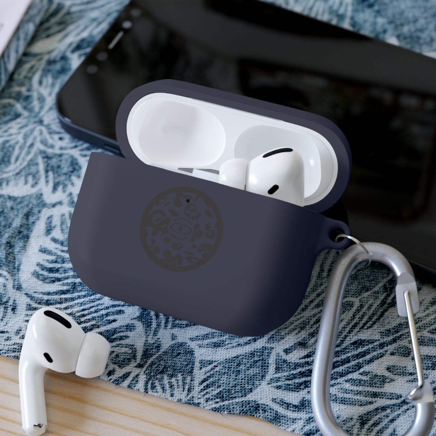 Adorn'd Logo Hard Plastic Airpods Case Cover - Smoke Signal Black