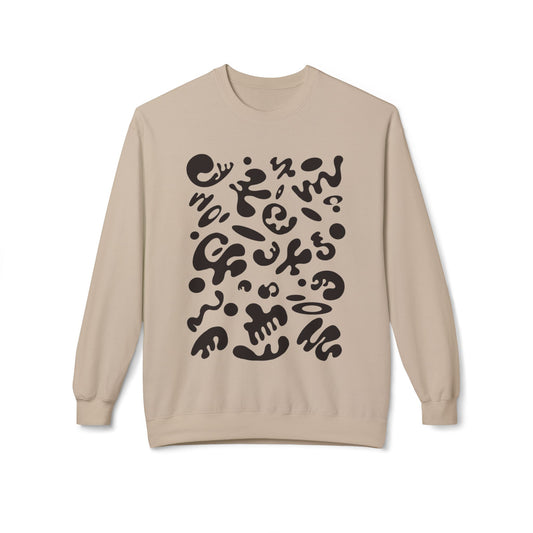 Pure Imagination Unisex Midweight Softstyle Fleece Crewneck Sweatshirt - Smoke Signal Black Print