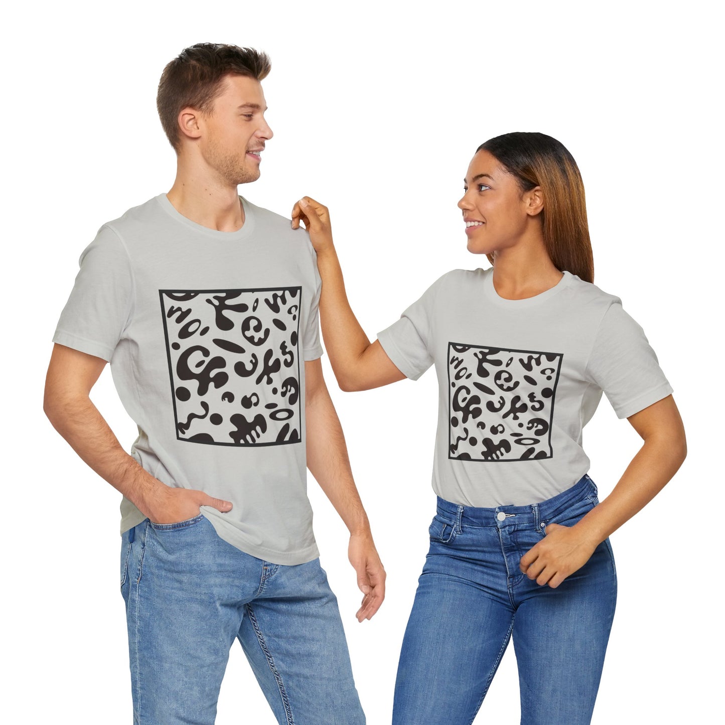 Adorn'd Unisex Jersey Short Sleeve Tee - Smoke Signal Black Print