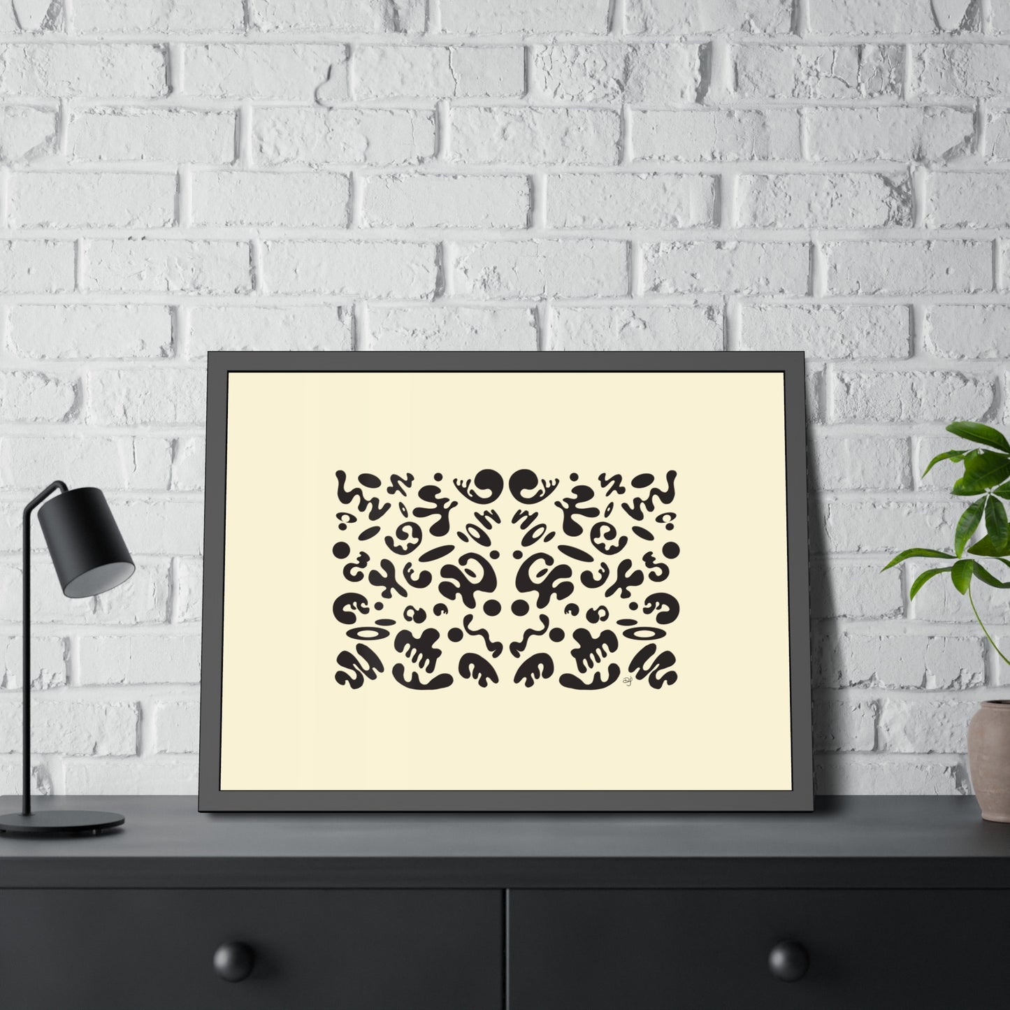 Mirror Work Framed Rolled Poster - Blank Page
