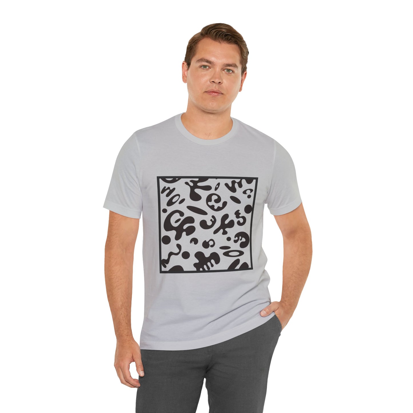 Adorn'd Unisex Jersey Short Sleeve Tee - Smoke Signal Black Print