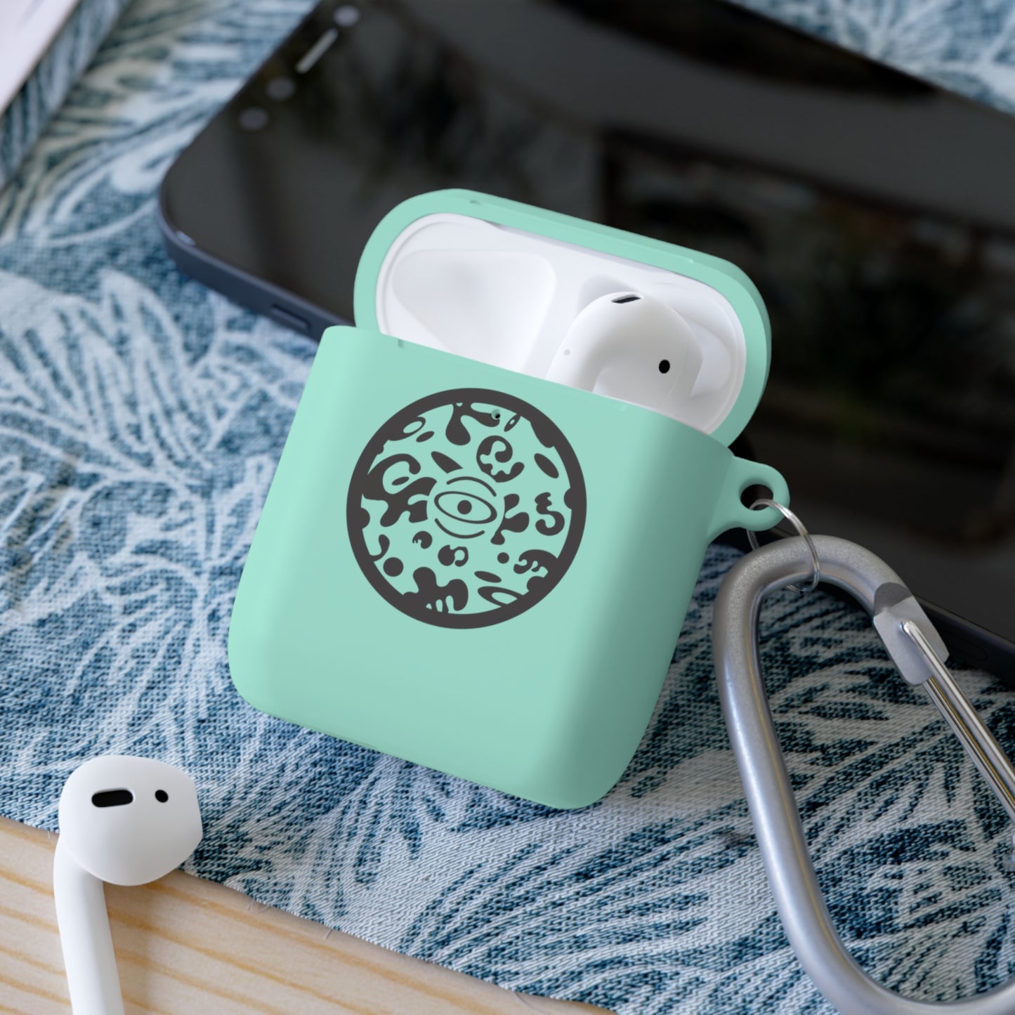 Adorn'd Logo Hard Plastic Airpods Case Cover - Smoke Signal Black