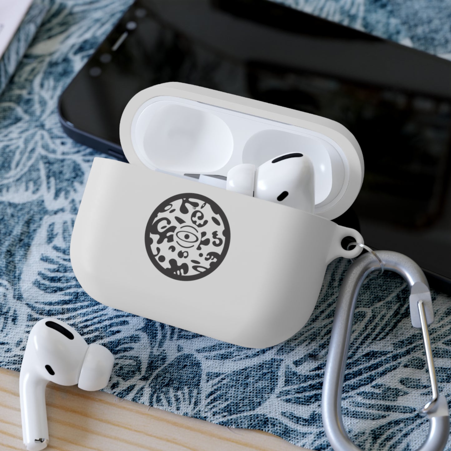 Adorn'd Logo Hard Plastic Airpods Case Cover - Smoke Signal Black