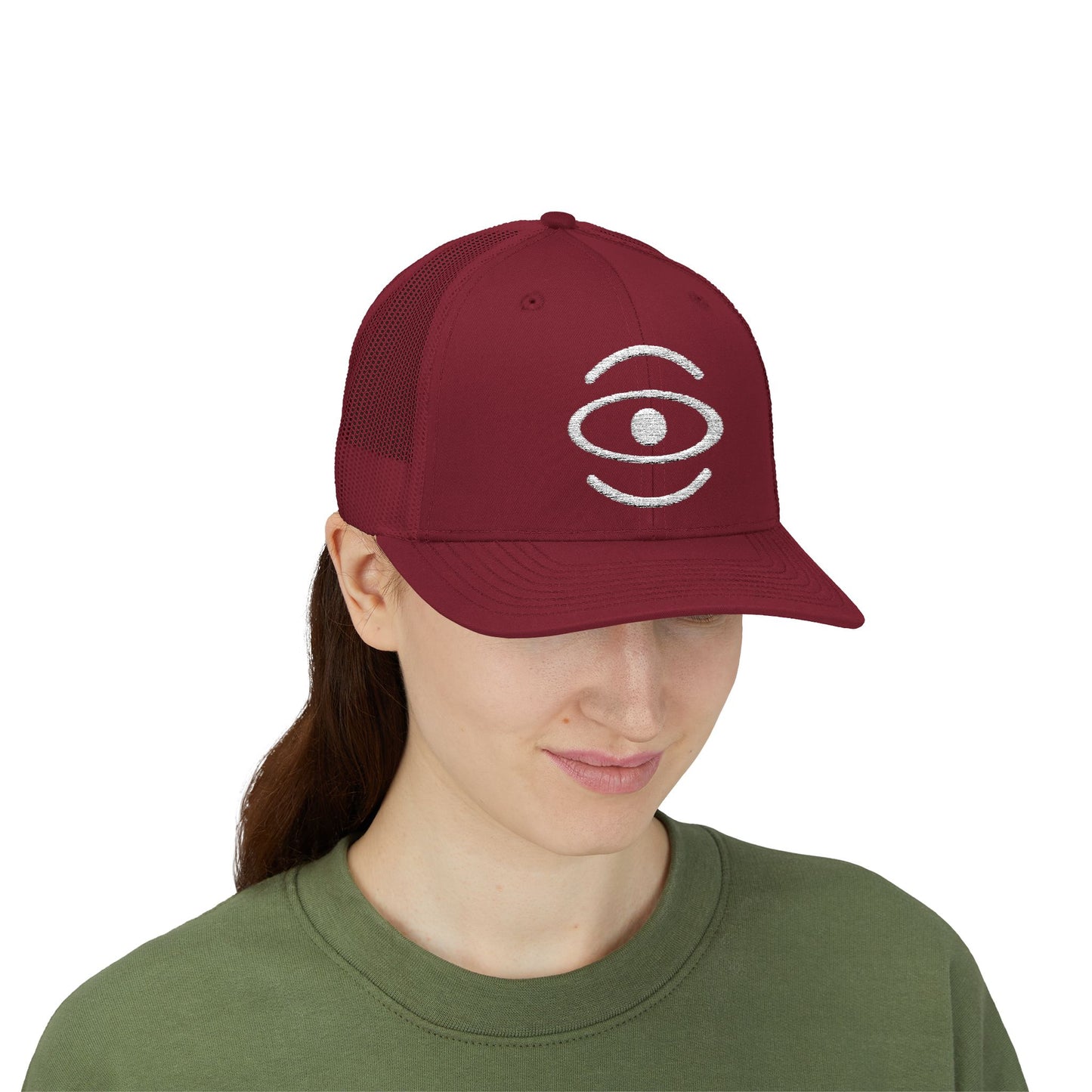 Jaha Logo Embroidered Retro Trucker Hat - Starlight White