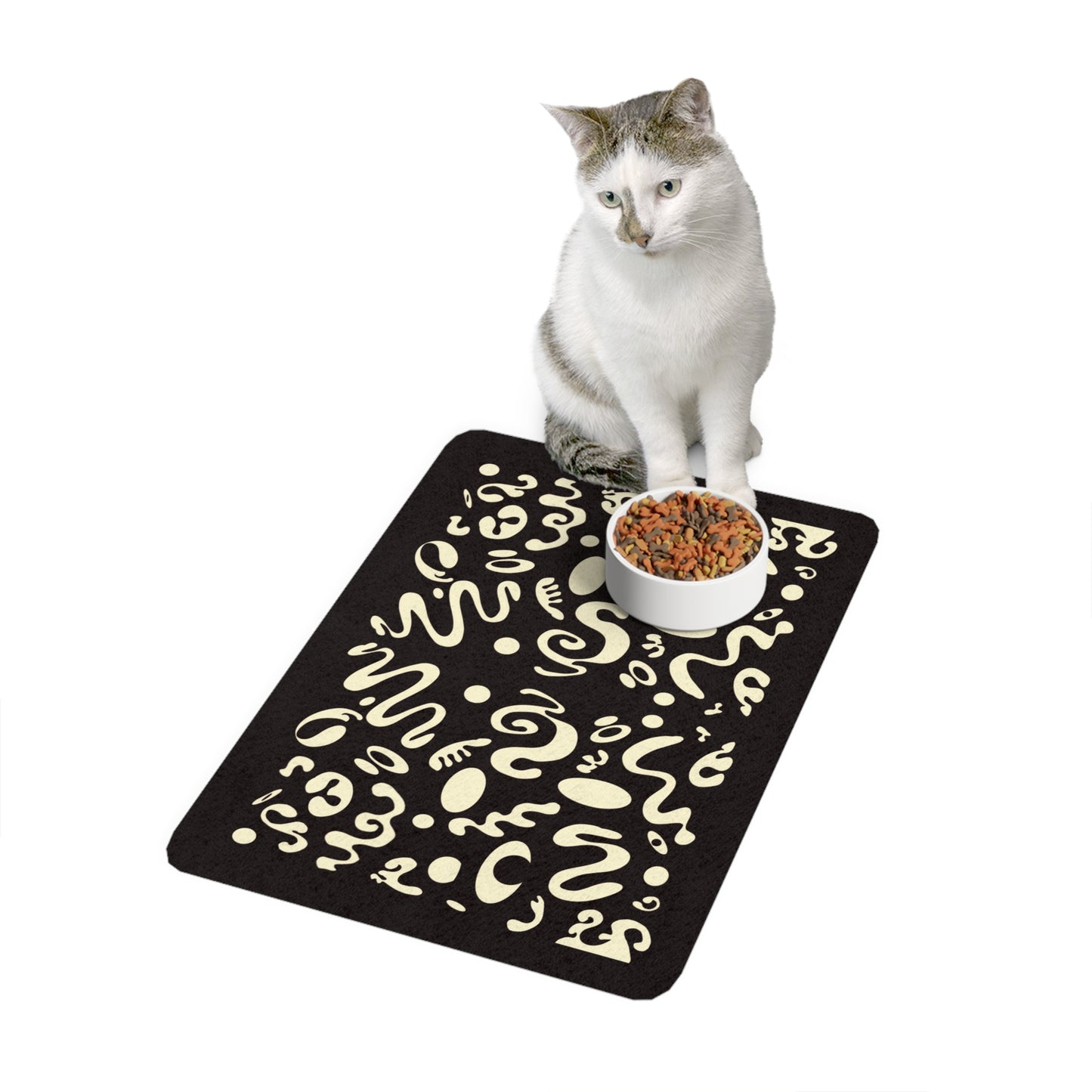 Mirror Work Non-Slip Pet Feeding Mat - Smoke Signal