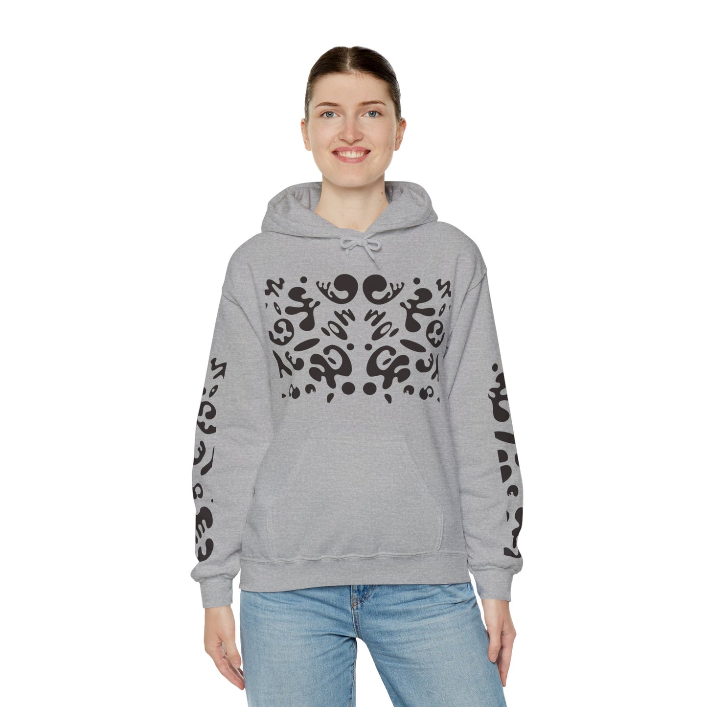 Mirror Work Unisex Heavy Blend™ Hooded Sweatshirt - Smoke Signal Black Print