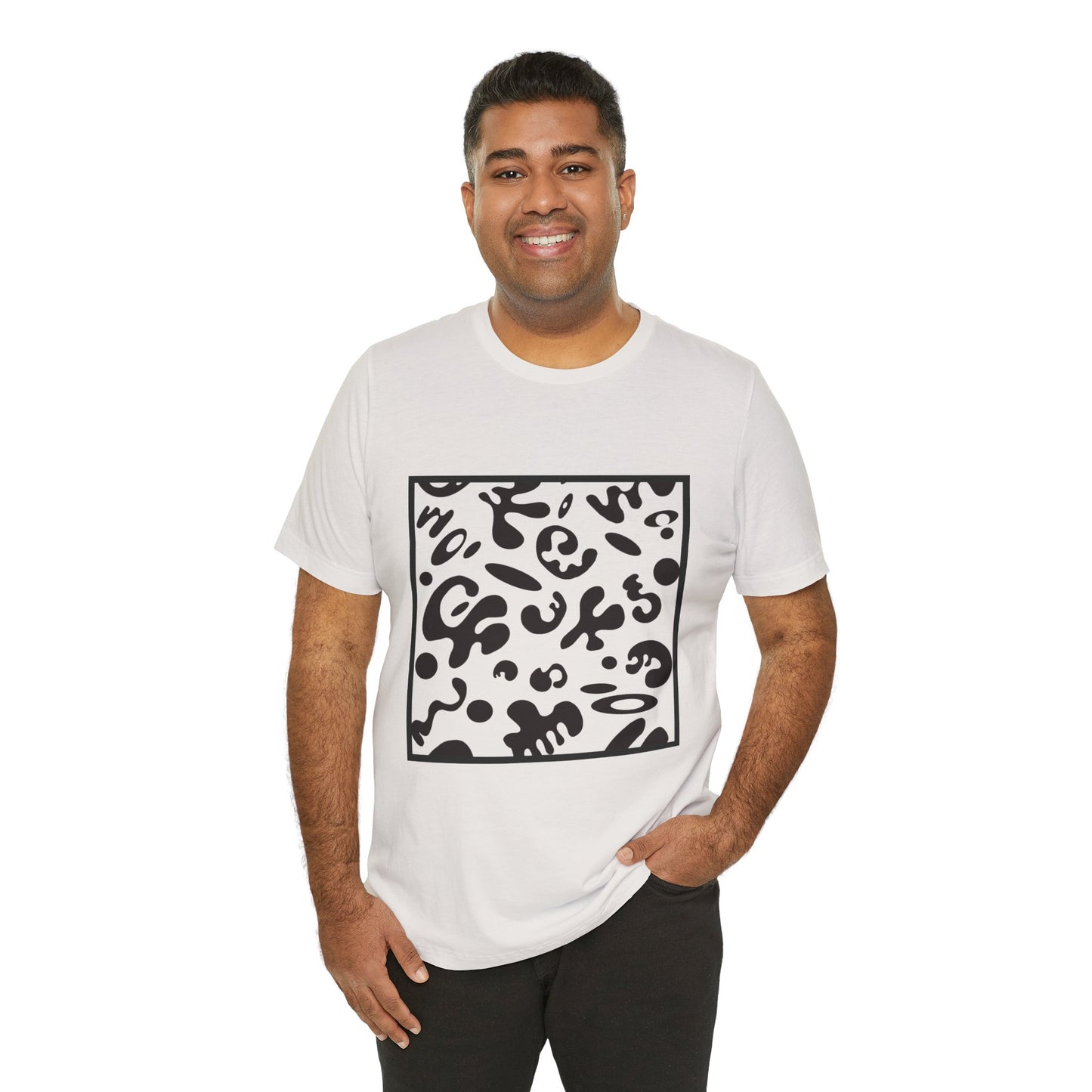 Adorn'd Unisex Jersey Short Sleeve Tee - Smoke Signal Black Print