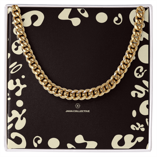 Adorn'd Cuban Link Chain Necklace - 18K Gold - Soft Touch Box