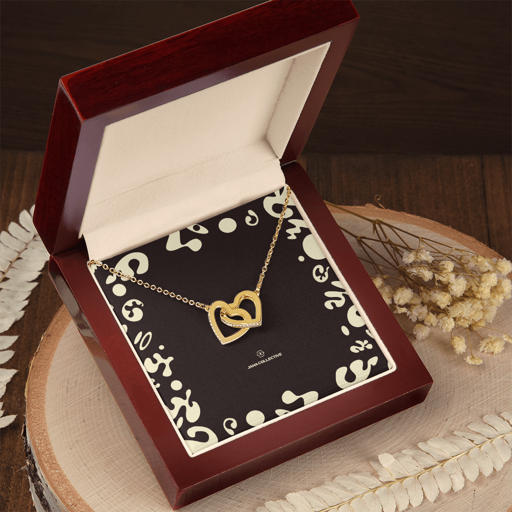 Adorn'd Interlocking Hearts Necklace - 18K Yellow Gold - Luxury Box