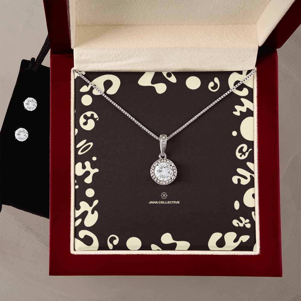 Adorn'd Eternal Hope Necklace & Earring Set - Luxury Box