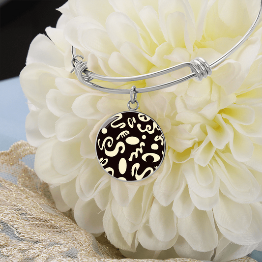 Pure Imagination Luxury Graphic Circle Bangle - Stainless Steel