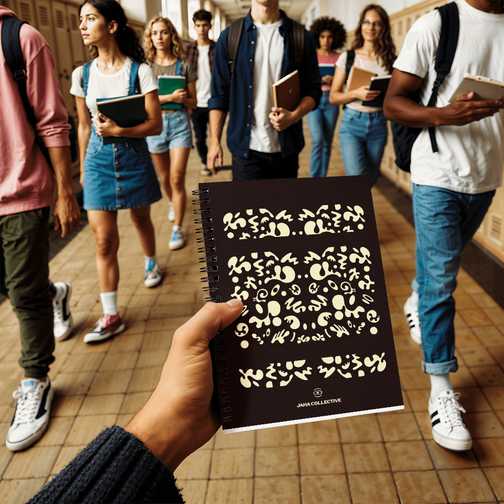 Mirror Work Minimalist Spiral Notebook (Ruled Line) - Smoke Signal Black