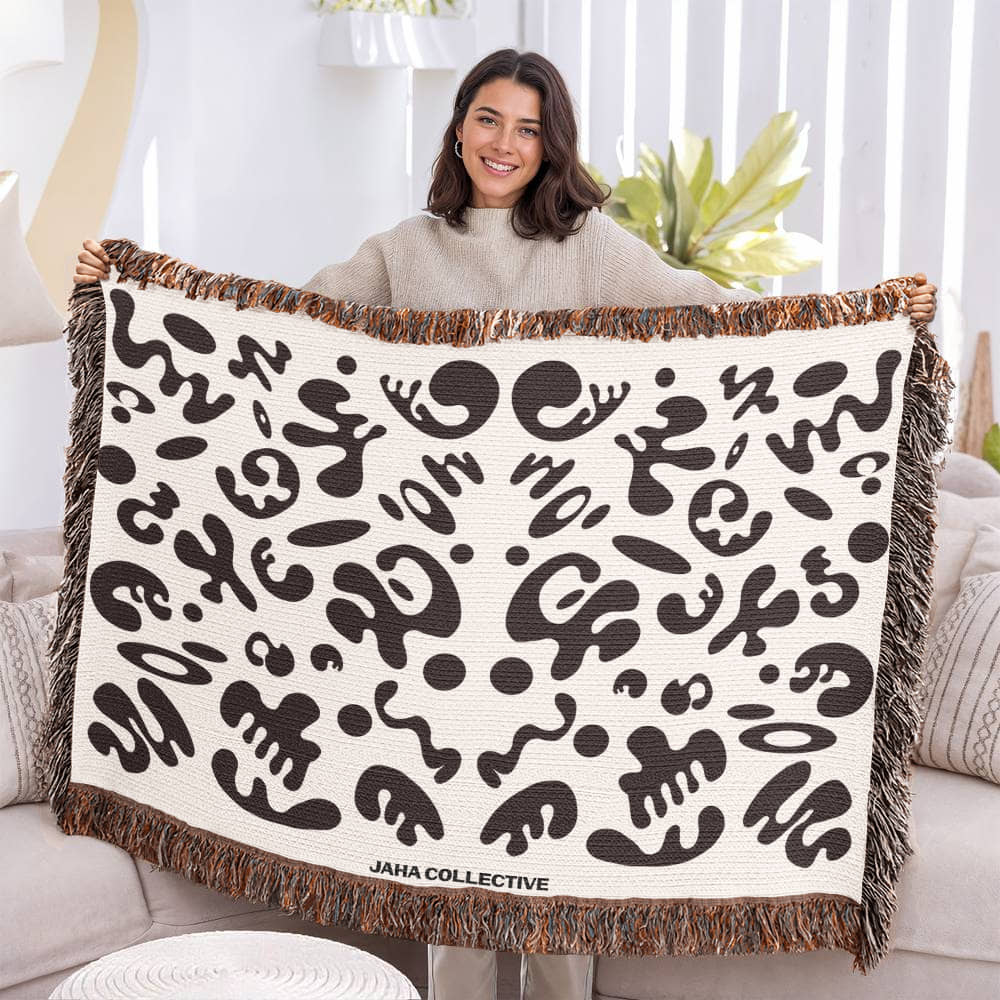 Mirror Work Heirloom Artwork Woven Blanket (80" x 60")