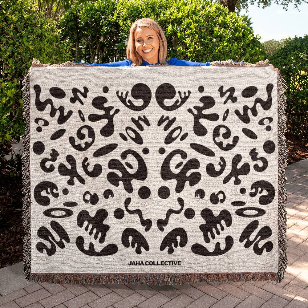 Mirror Work Heirloom Artwork Woven Blanket (80" x 60")