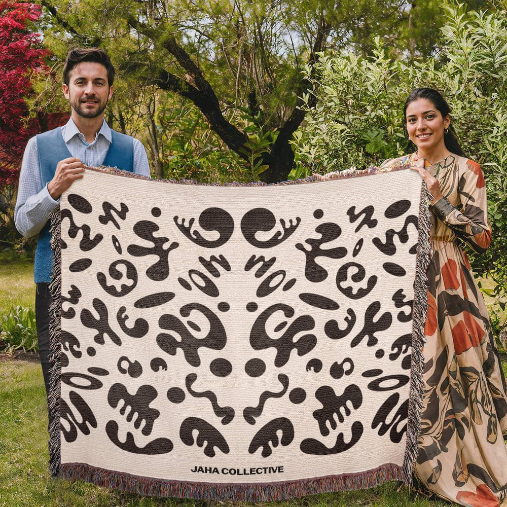 Mirror Work Heirloom Artwork Woven Blanket (80" x 60")