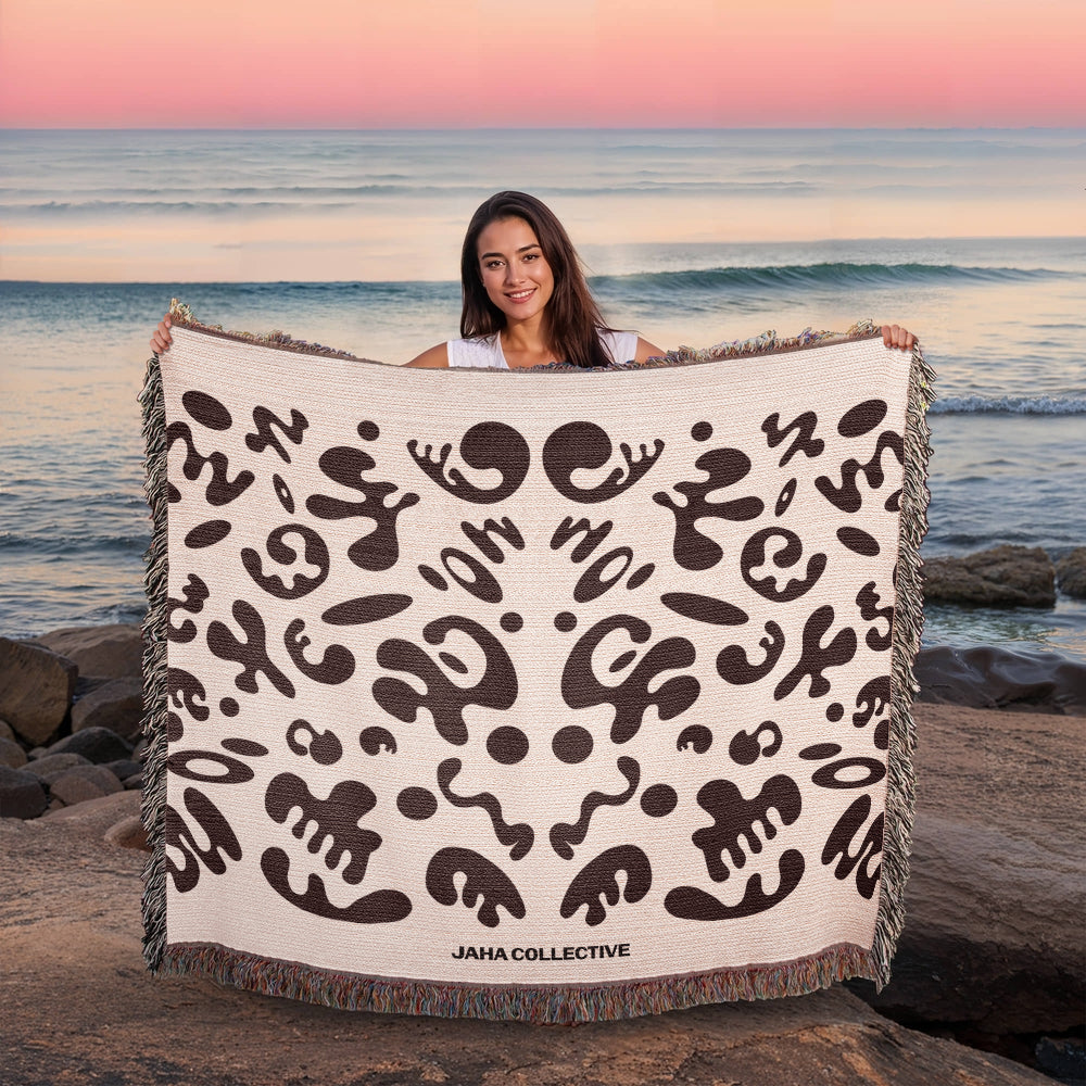 Mirror Work Heirloom Artwork Woven Blanket (80" x 60")