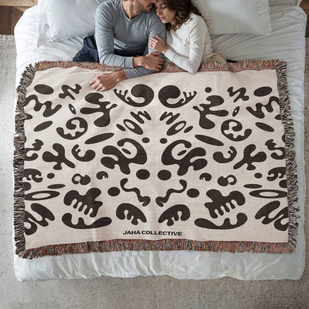 Mirror Work Heirloom Artwork Woven Blanket (80" x 60")