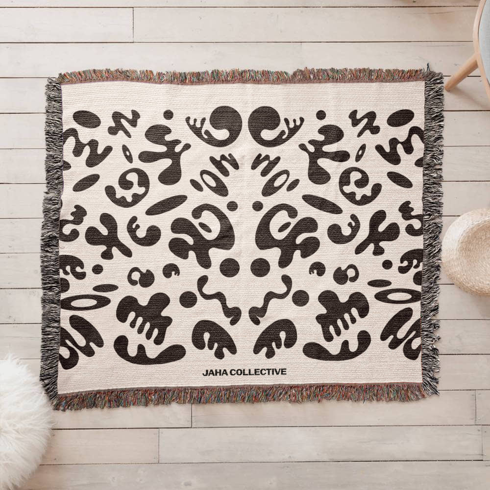 Mirror Work Heirloom Artwork Woven Blanket (80" x 60")