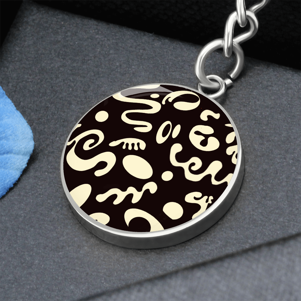 Pure Imagination Graphic Circle Keychain - Stainless Steel