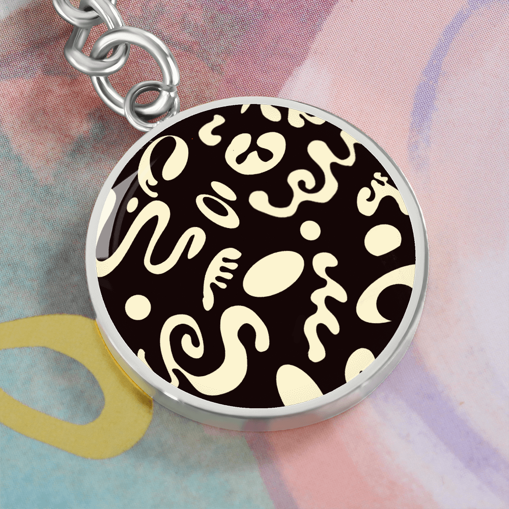 Pure Imagination Graphic Circle Keychain - Stainless Steel