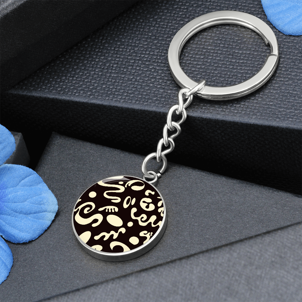 Pure Imagination Graphic Circle Keychain - Stainless Steel