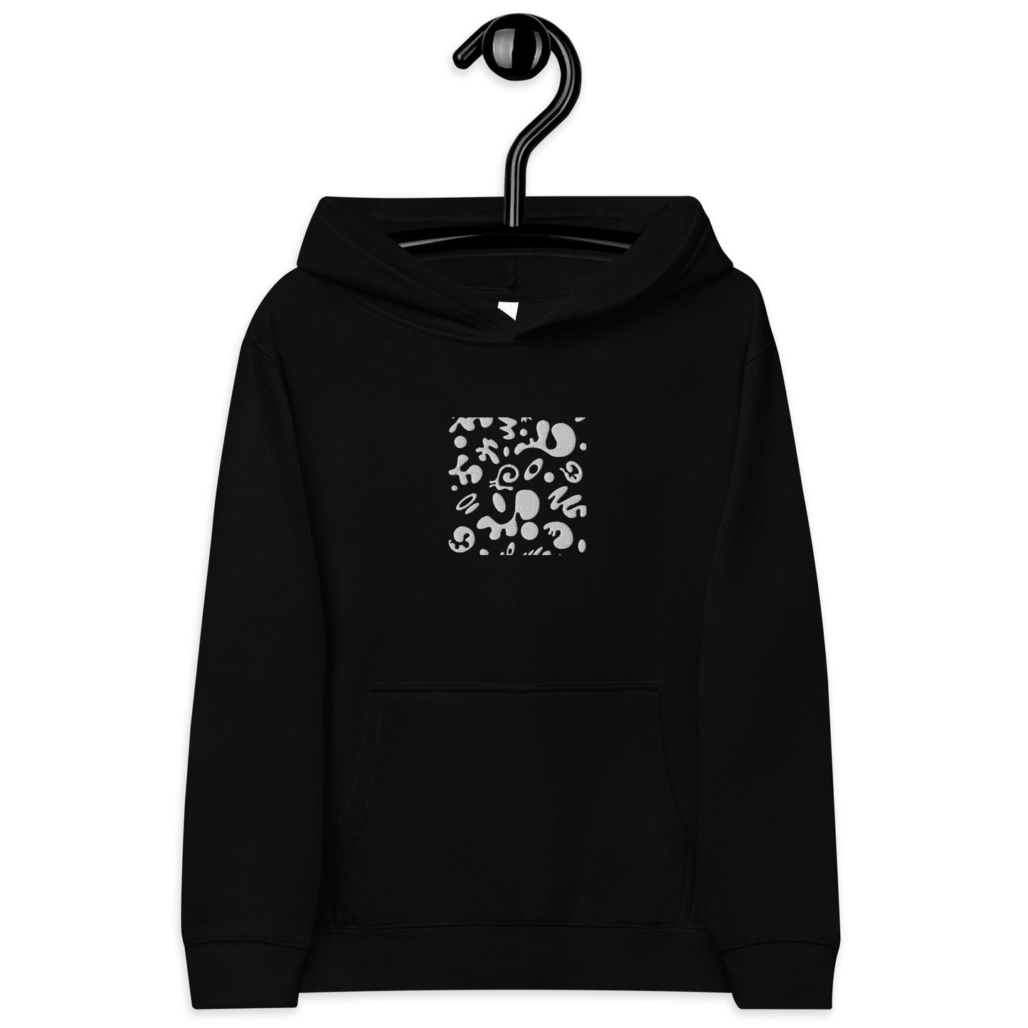 Adorn'd Kids Fleece Hoodie w Embroidered Front + Back Print - Starlight White
