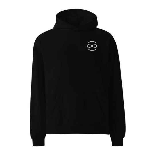 Adorn'd Unisex Oversized Hoodie w Embroidered Logo + Back Print - Starlight White