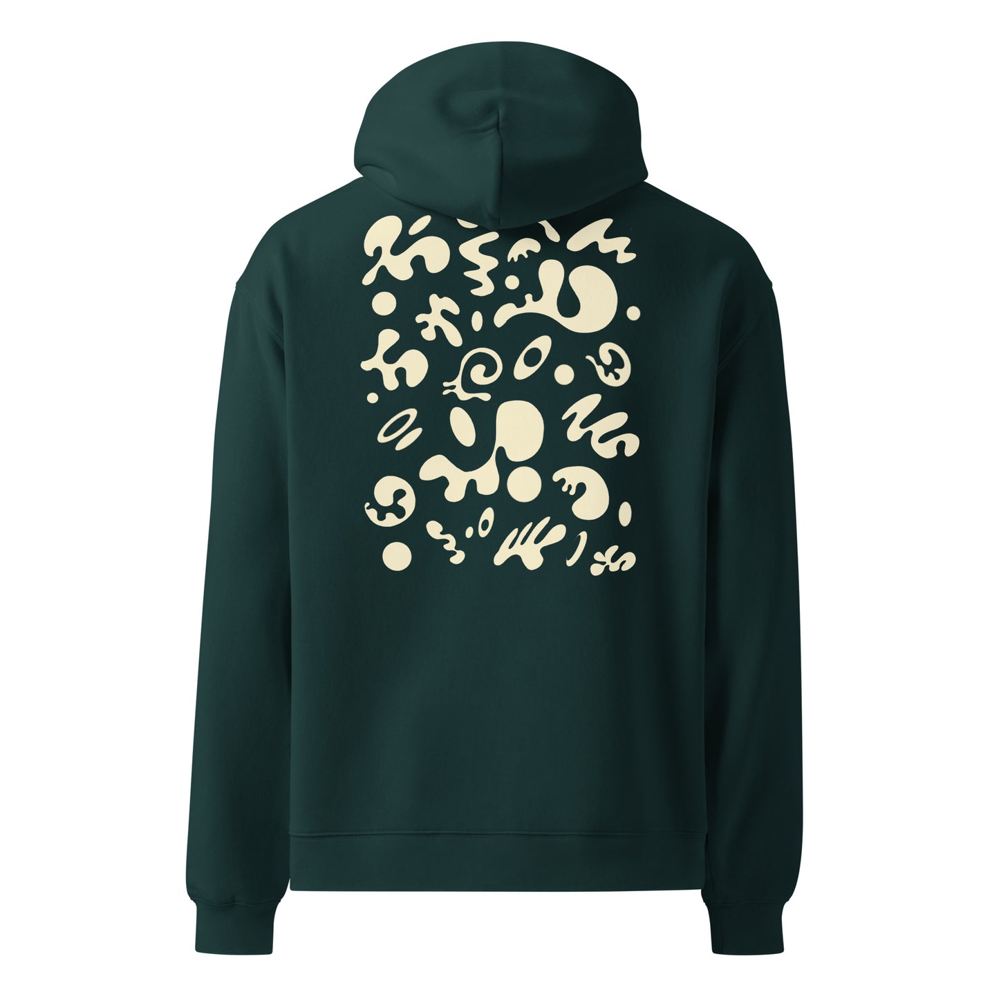 Adorn'd Unisex Oversized Hoodie w Embroidered Logo + Back Print - Starlight White