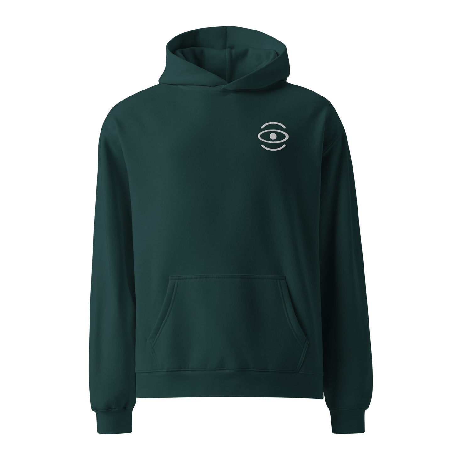 Adorn'd Unisex Oversized Hoodie w Embroidered Logo + Back Print - Starlight White