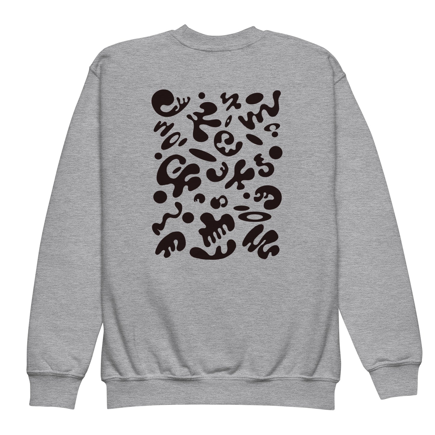 Jaha Logo Youth Crewneck Sweatshirt w Embroidered Logo + Back Print - Smoke Signal Black